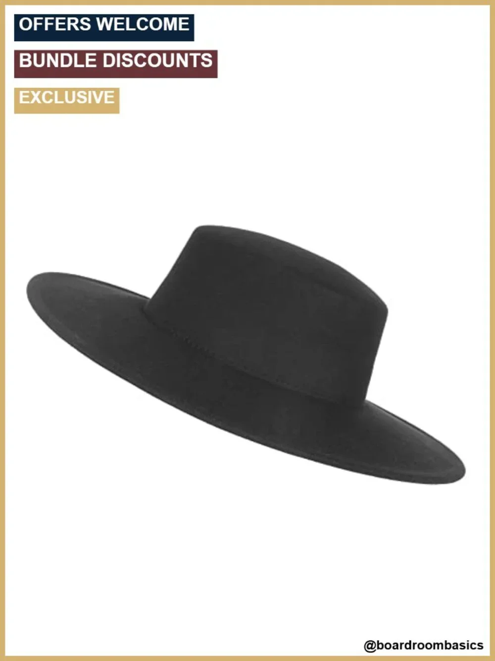 Classic Felt Fedora Hat Flat Top Wide Brim Jazz Panama Unisex Adjustable